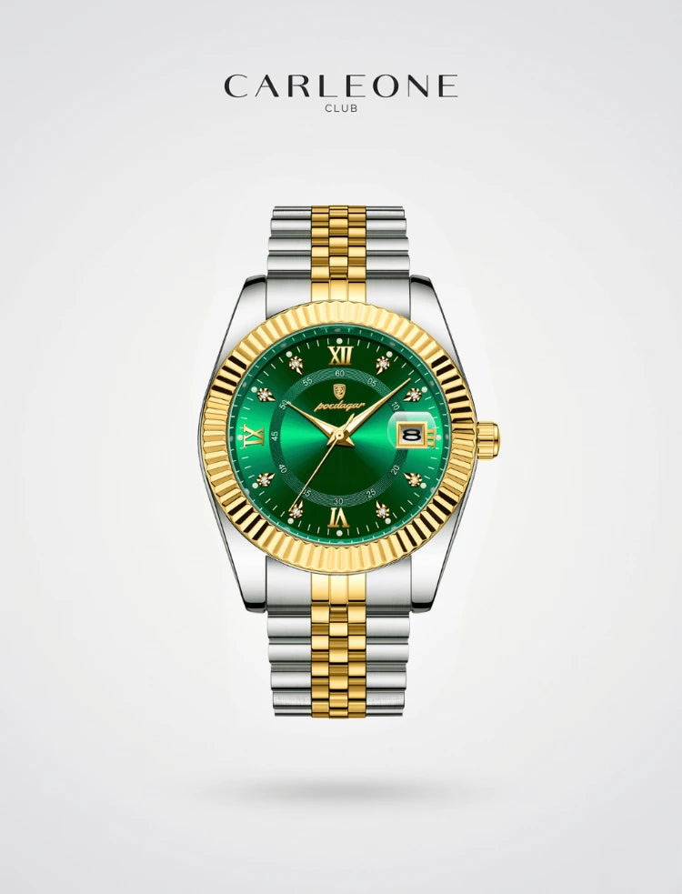 Poedgar President Herrenuhr aus Edelstahl, rund