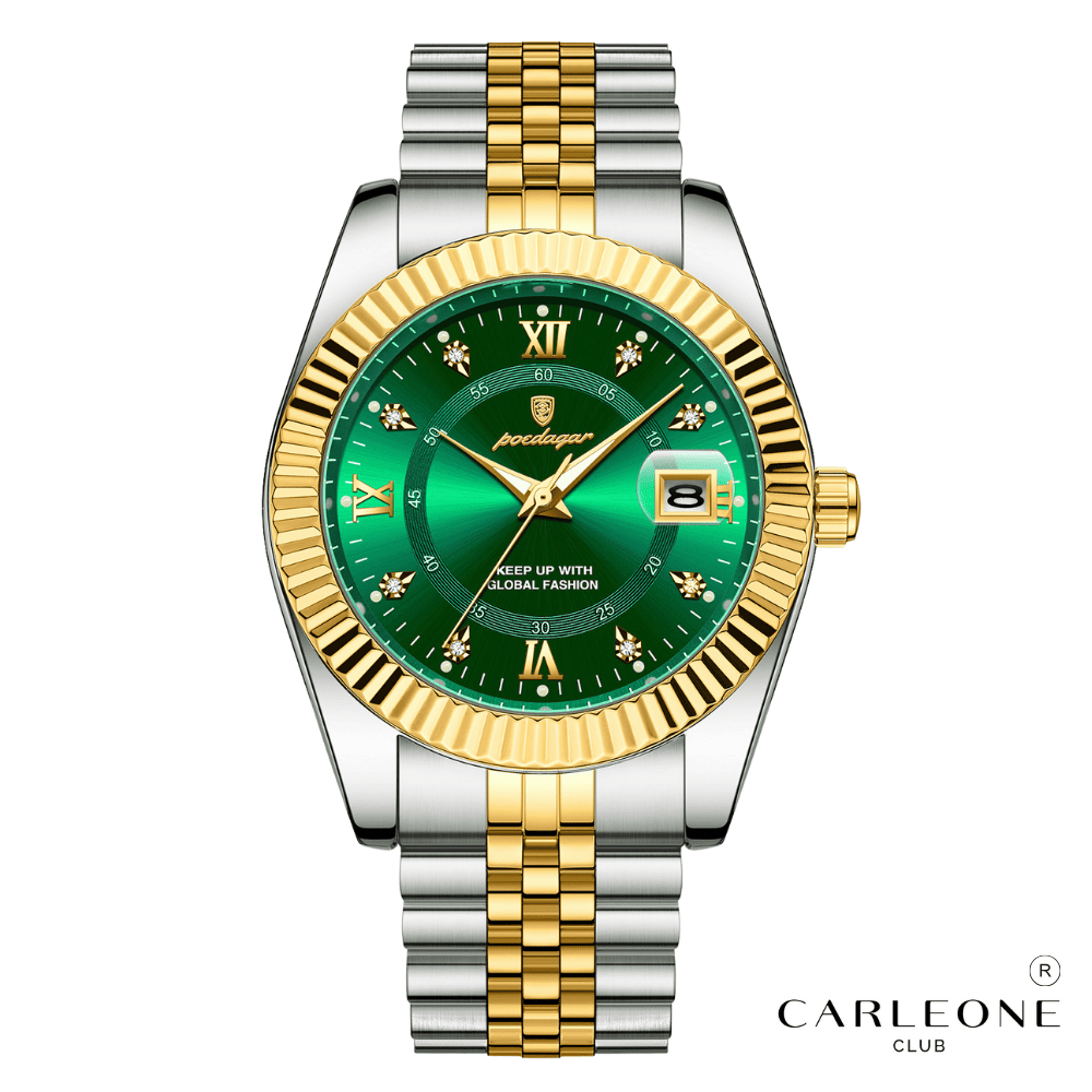 Montre Homme Poedagar Président en Acier Inoxydable Ronde