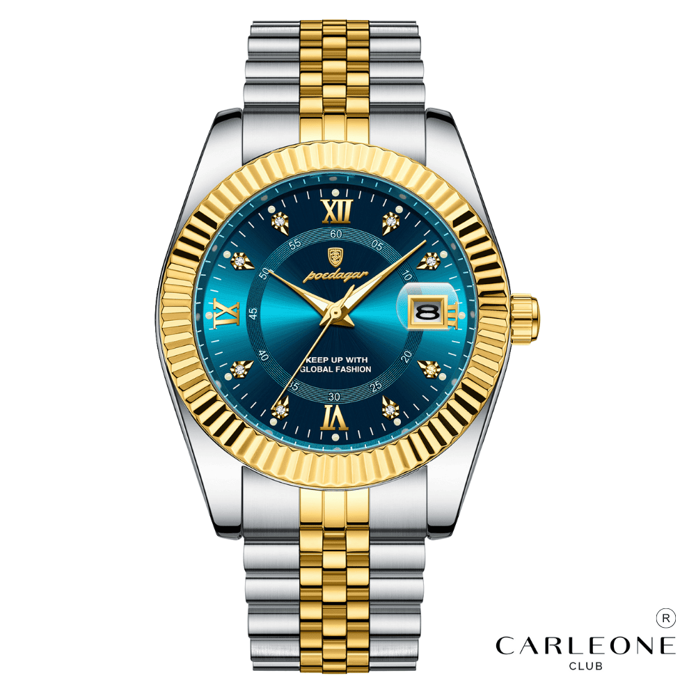 Montre Homme Poedagar Président en Acier Inoxydable Ronde