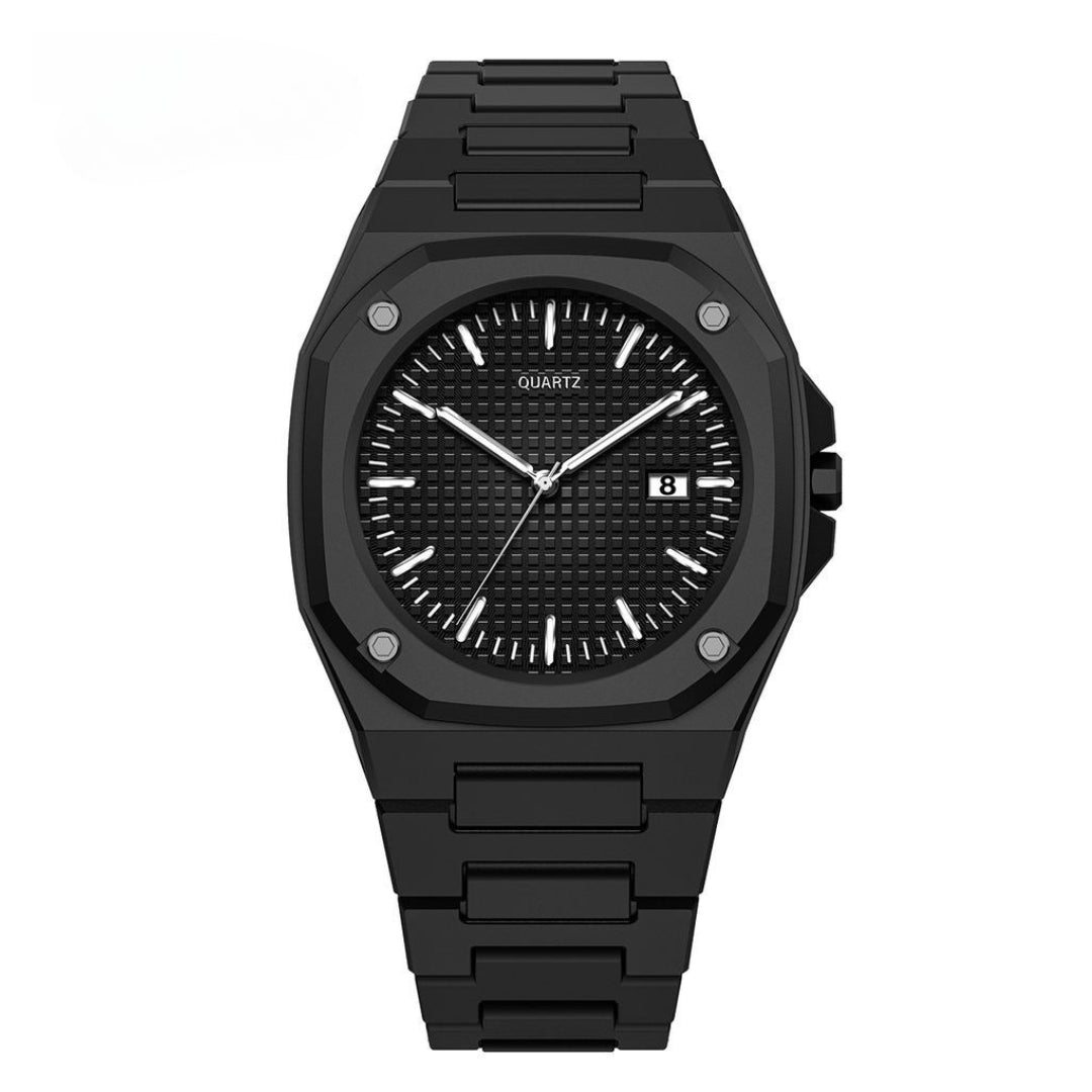 Noir Carleone Weiße achteckige arabische Uhr